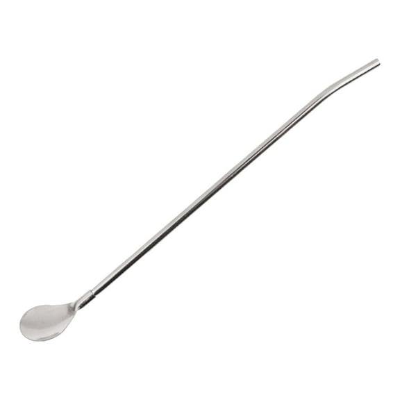 Kitchen Utensils Clearance Stainless Steel Straw Spoon Integrated Dual Purpose Fruit Milk Tea Beverage Long Handle Spoon Metal Stirring Spoon, Silver