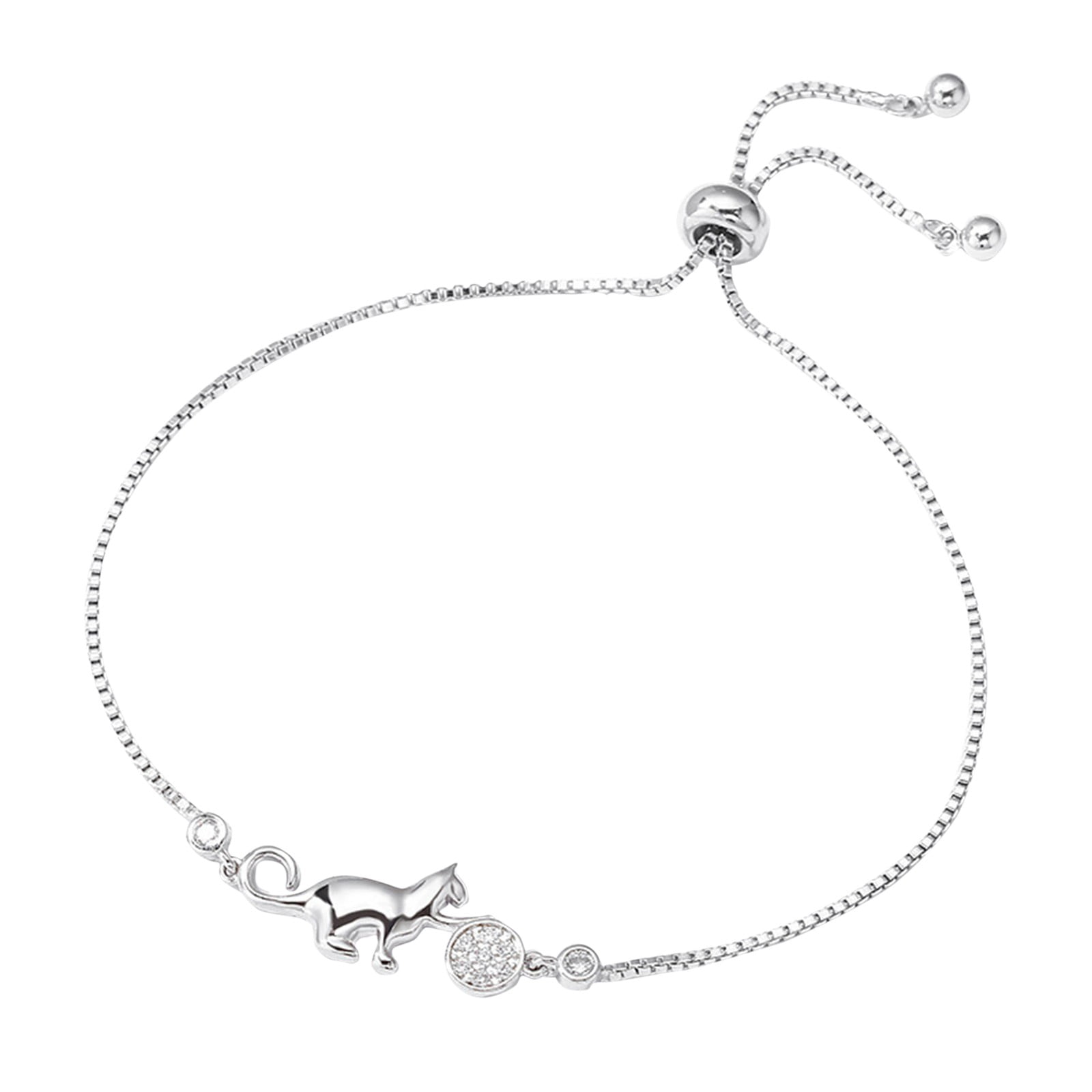 Sterling silver cat bracelet new arrivals