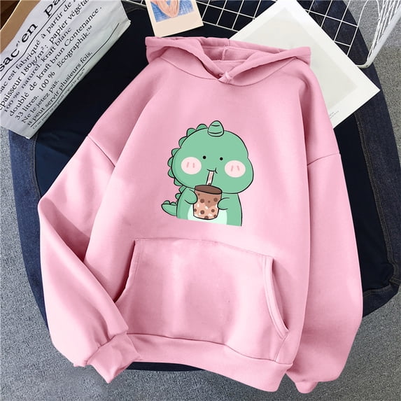 KAGAYD Women's Casual Printed Long-sleeved Hooded Sweater
