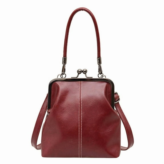 KAGSBA Crossbody Bags for Women, Top Handle Handbags With Kiss Lock Closure For Travel Work Daily Use, The Best Christmas, Valentine's Day, Birthday Gifts (Red)