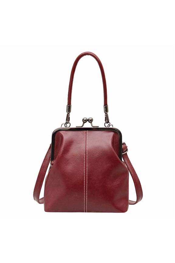 Crossbody Bags for Women, Top Handle Handbags With Kiss Lock Closure For Travel Work Daily Use, The Best Christmas, Valentine's Day, Birthday Gifts (Red)