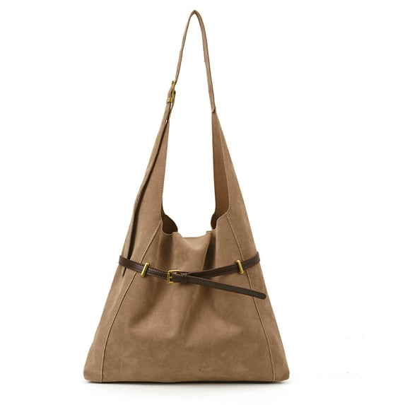 KAGSBA Crossbody Bags for Women, Faux Suede Shoulder Bag Large Capacity Hobo Bag For Women Fall Winter (Khaki)