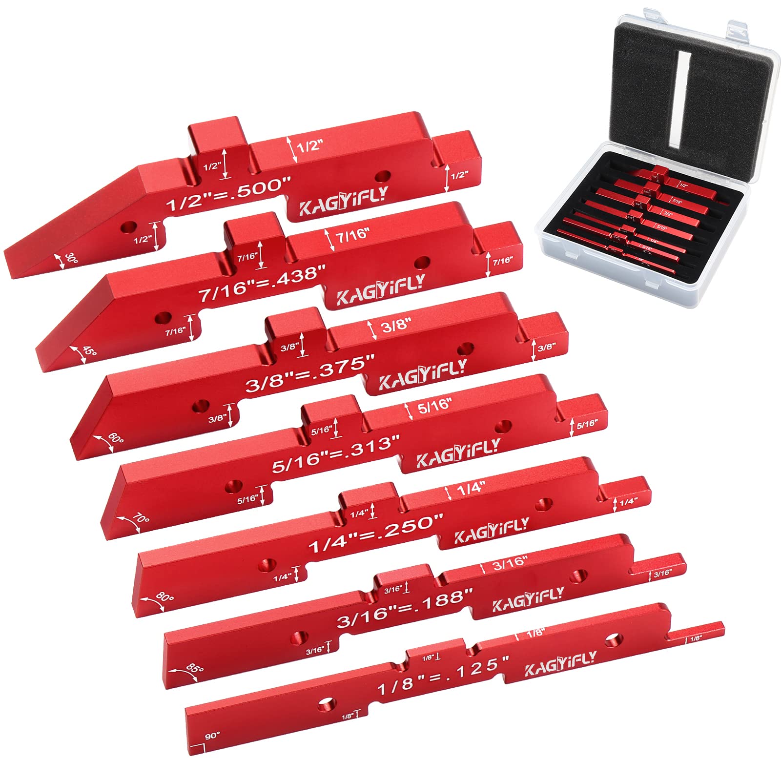 TRAVEANT 7-Piece Aluminum Router Table Setup Bars - Precision Height & Depth Gauge Set For Woodworking