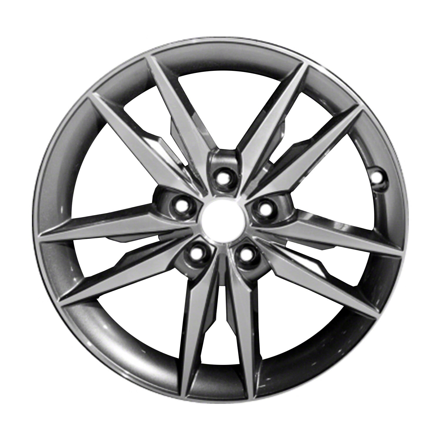 Remanufactured Machined and Painted Dark Charcoal Aluminum Wheel 18 x 7.5 fits 2015-2017 Hyundai Sonata