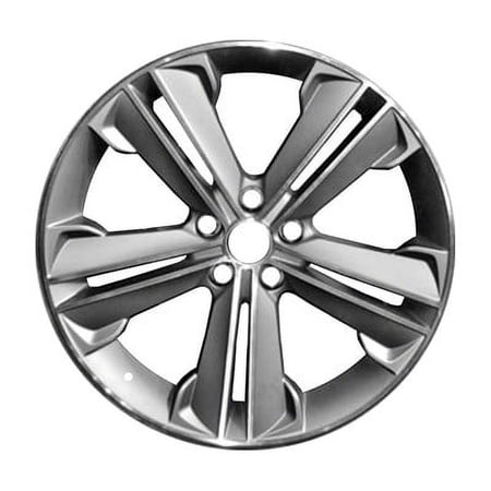 KAI 19 X 7.5 Reconditioned OEM Aluminum Alloy Wheel, Machined and Medium Charcoal, Fits 2013-2016 Hyundai Santa Fe