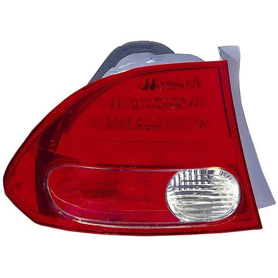 KAI New CAPA Certified Standard Replacement Driver Side Outer Tail Light Assembly, Fits 2006-2008 Honda Civic Hybrid