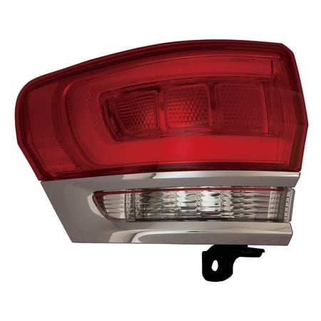 KAI New CAPA Certified Standard Replacement Driver Side Outer Tail Light Assembly, Fits 2014-2021 Jeep Grand Cherokee