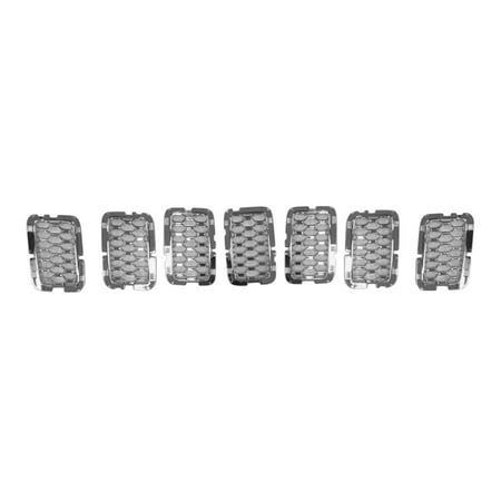 KAI New CAPA Certified Standard Replacement Grille Trim Ring Set, Fits 2017-2021 Jeep Grand Cherokee