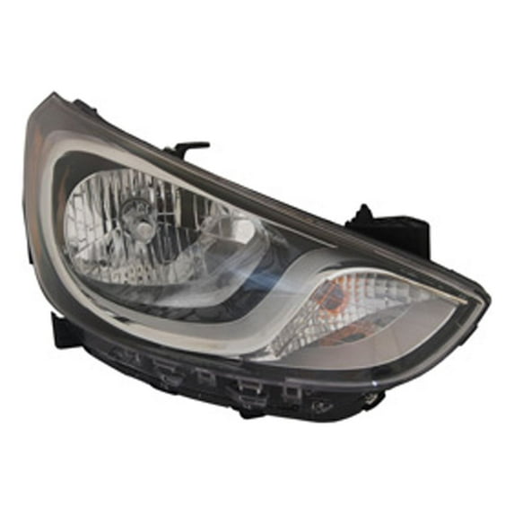 KAI New CAPA Certified Standard Replacement Passenger Side Headlight Assembly, Fits 2012-2014 Hyundai Accent Hatchback