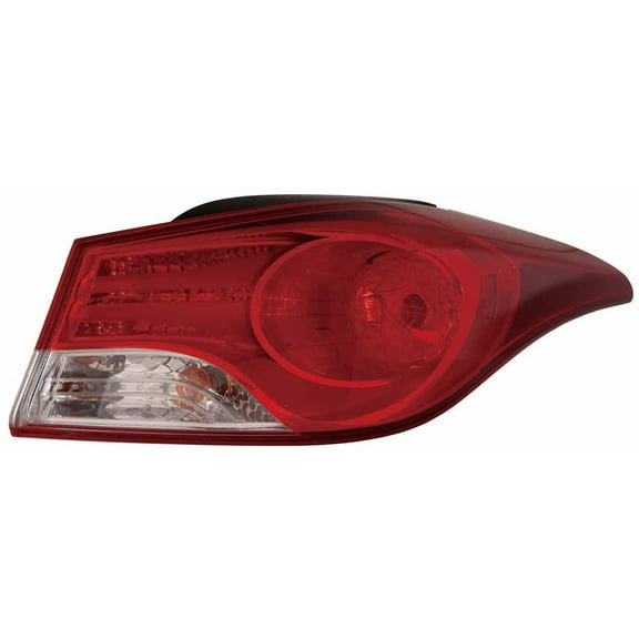KAI New CAPA Certified Standard Replacement Passenger Side Outer Tail Light Assembly, Fits 2011-2013 Hyundai Elantra Sedan