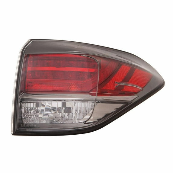 KAI New CAPA Certified Standard Replacement Passenger Side Outer Tail Light Lens And Housing, Fits 2013-2015 Lexus RX350