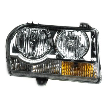 OEM Replacement Headlight Assembly For Chrysler 300 2011-2014 – Passenger Right Side, Halogen, Clear Lens & Chrome Housing
