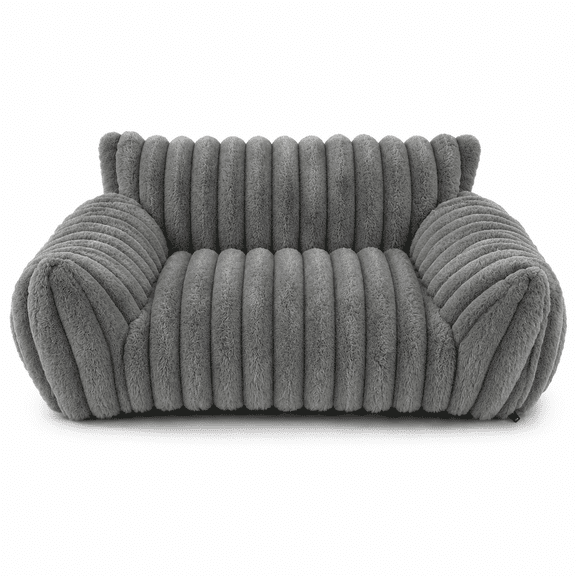 KAIFENG Dark Grey S Size Farmhouse Style Pet Rest Sofa Anti Slip Bottom Washable Plush Couch For Small Indoor Pets