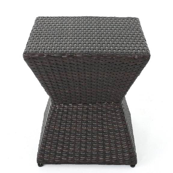 KAIFENG Geometric Weather Resistant Outdoor End Table Lightweight Patio Side Accent Table