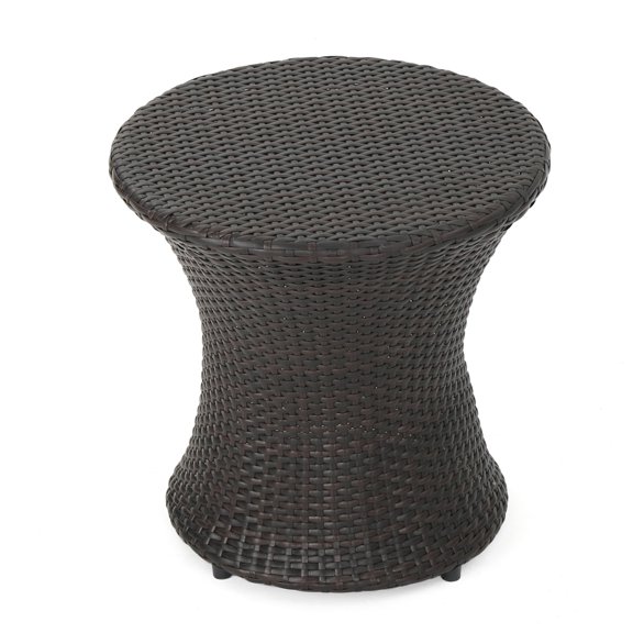 KAIFENG Hourglass Shaped Weather Resistant Outdoor Accent End Table Compact Ready To Use Patio Side Furniture