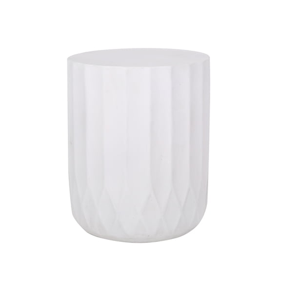 KAIFENG Round Scalloped Edge Modern Outdoor Accent End Table Minimalist Ready To Use Patio Side Furniture