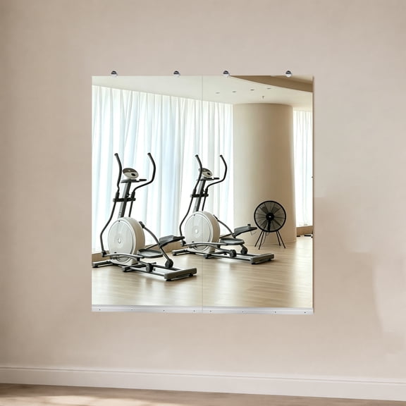 KAIFENG Silver Frameless Wall Workout Mirror Modern Luxury Full Body Reflective Panels