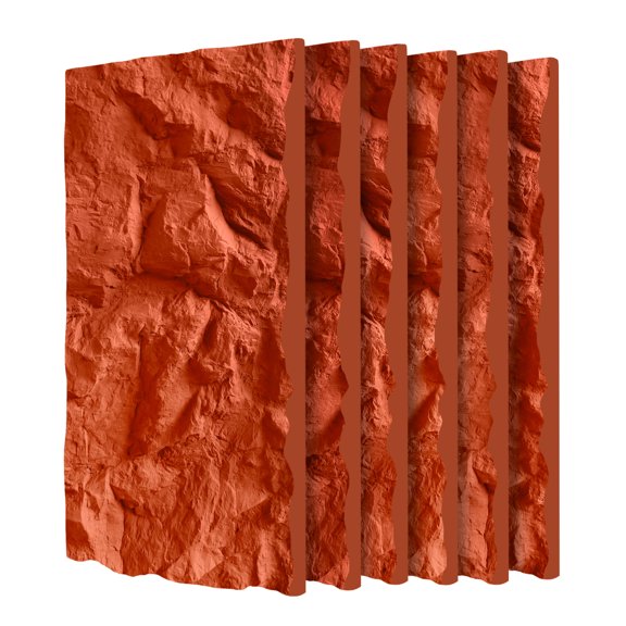 KAIFENG Six Pack Rough Rock Stone Warm Red Rock Faux Stone Wall Cladding Durable Impact Resistant Interior Panel