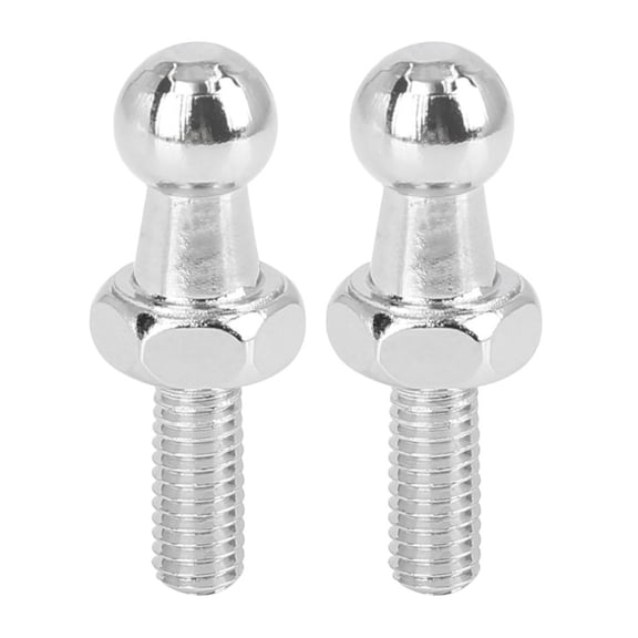 KAIHUIXING 10mm M6X1.00 Ball Mount Threaded Stud for Bonnet Gas Spring Lift Support 2pcs -(Silver Tone) -(Metal)
