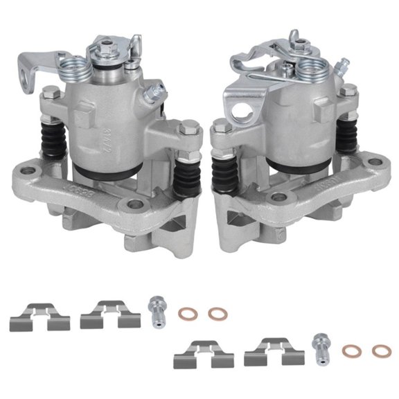 KAIHUIXING 2pcs Disc Brake Caliper Set Rear Left Driver and Right Passenger Side Aluminum Cast Iron for Audi for TT Quattro 2000-2006,for VW for Jetta 2000-2005 for Jetta City 2007-2009 Silver