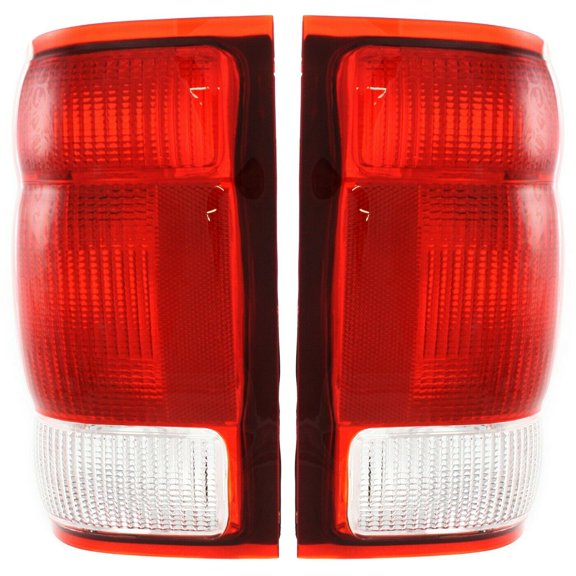KAIHUIXING 2pcs Left Driver and Right Passenger Side Red Clear Lens Without Bulb Assembly Lamp Replacement Turn Signal Tail Light Set for Ford for Ranger EV Standard Cab Pickup 2-Door/XL/XLT 2000