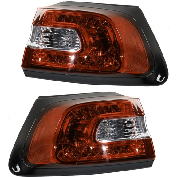 KAIHUIXING 2pcs Tail Light Left Right Side Clear & Red Lens W/ Bulb Tail Lamp for Jeep for Cherokee /Limited/North/Sport/Trailhawk 14-18 & Overland 16-18 68102907AF 16547637