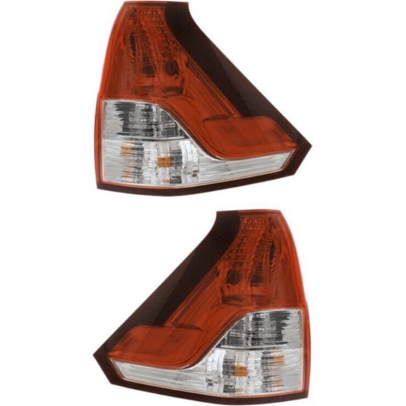 KAIHUIXING 2pcs Tail Light Lower Side Clear & Red Lens W/ Bulb Tail Lamp for Honda for CR-V EX-L/LX 12-14 33500T0AA01 HO2800183