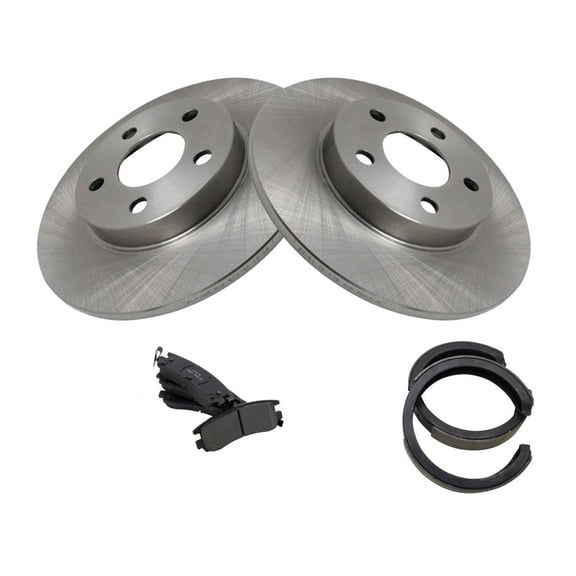 KAIHUIXING 4pcs Disc Brake Rotor and Pad Set Kit Rear Side Ceramic with Parking Shoes for Cadillac for DeVille 2000-2005 12510045 15817020