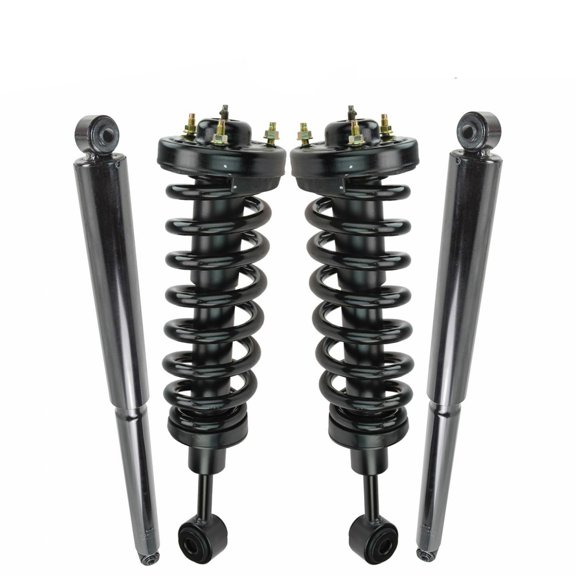 KAIHUIXING 4pcs Left Right Front and Rear Side with Coil Spring Complete Suspension Assembly 4WD Strut Shock Absorber Set Kit for Ford for F150 4.2L 256Cu. in. V6 GAS OHV Naturally Aspirated 2005