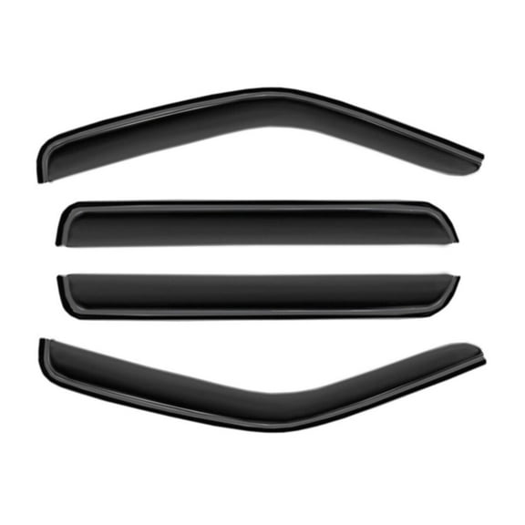 KAIHUIXING 4pcs Sun Rain Deflector Guard Window Visors Front Rear Side Outside Mount Channel Style Modified Acrylic Dark Smoke Tint for Dodge for Nitro 2007-2011 4pc Adhesive-Attachment Method