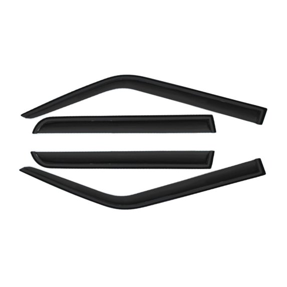 KAIHUIXING 4pcs Sun Rain Guard Window Visors Front Rear Side Outside Mount Channel Style Modified Acrylic Dark Smoke Tint for Jeep for Patriot 2007-2017 4pc 3M Tape Included-Hardware 1.9-Height