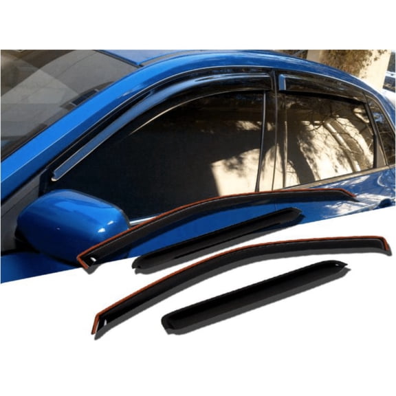 KAIHUIXING 4pcs Sun Rain Wind Deflectors Door Window Visors in Channel Mount Style Dark Smoke Tint for Chrysler for Pacifica 2004-2008
