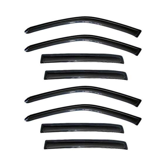 KAIHUIXING 8 Pieces - Sun Rain Wind Deflectors Door Window Visors Outside Mount Channel Style Dark Smoke Tint for Chevy for Cruze 2010-2015