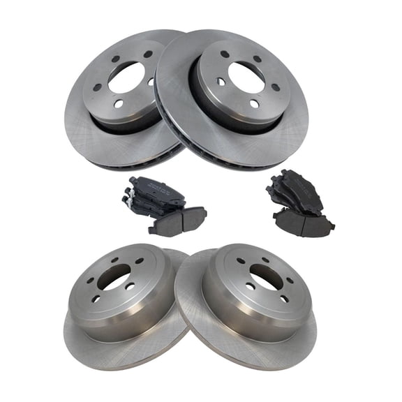 KAIHUIXING Brake Pad & Rotor Metallic Front Rear Kit 5 Lug-Wheel Lug Count for Dodge for Nitro 3.7L/4.0L 2007-2011,for Jeep for Liberty 3.7L 2008-2012