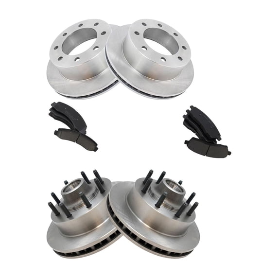 KAIHUIXING Ceramic Brake Pad & Rotor Front & Rear Kit 8 Lug-Wheel Lug Count for Ford for Excursion 2000-2002 for F250 SuperDuty 1999-2002 for F350 SuperDuty 1999-2002 3311744803