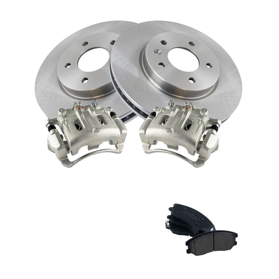 KAIHUIXING Front Ceramic Brake Pad Rotor & Caliper Kit W for Captiva Sport 12-15 for Equinox 07-09 for Torrent 07-09 for Vue 08-10 for XL-7 07-09 Truck Suv with Calipers 5 Lug-Wheel Lug Count