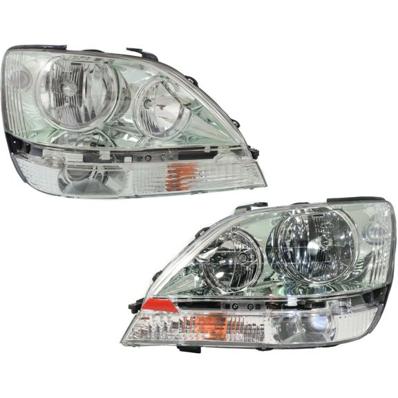 KAIHUIXING Headlight Set for Lexus for RX300 Base 01-03 Left and Right with Bulb 2pc (2) Headlights Clear Lens 8115048080 10824101