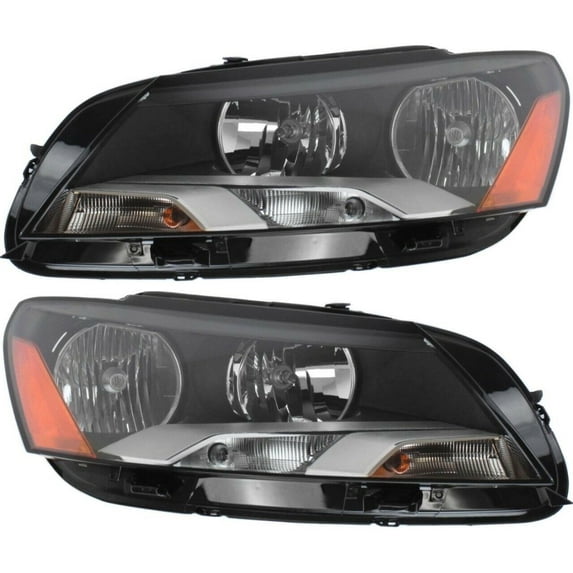 KAIHUIXING Headlight Set for VW for Passat 2012-2015 Left and Right with Bulb 2pc (2) Headlights Clear Lens 561941006D 561941005D