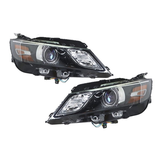 KAIHUIXING Headlights Type Black Housing Right+Left for Chevy for Impala LTZ 15-16 & LS/LT 15-19 24.6 -Item Height Clear-Lens 84178024 84178023