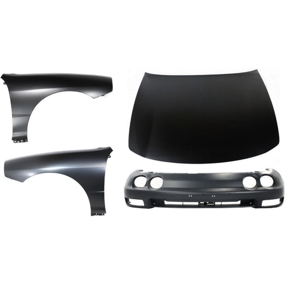 KAIHUIXING Kit Auto Body Repair Front (Steel) for Acura for Integra 1994-1997 Components: (1) Bumper Cover,(1) Hood and (2) Quarter Panels Primed 60211ST7A91ZZ 14881203