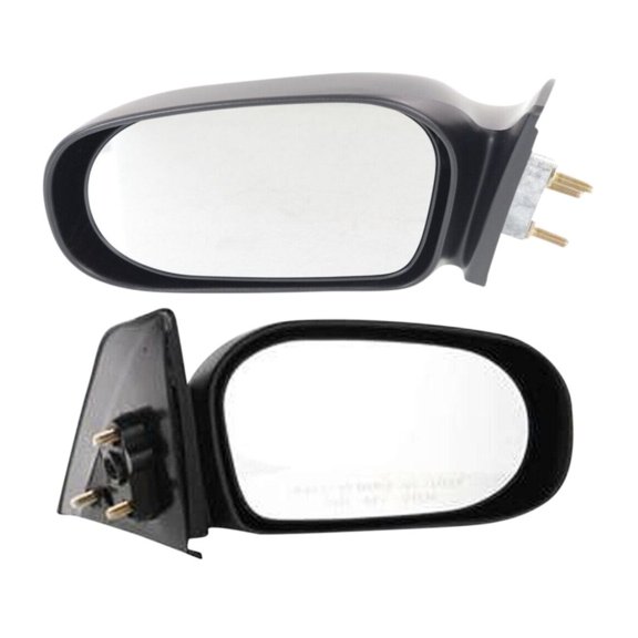 KAIHUIXING Left Driver and Right Passenger Side Manual Non-Folding Textured Black Non-Heated Without Signal Light Replacement Rearview Assembly Pair Door Mirror for Toyota for Tercel 1995-1999