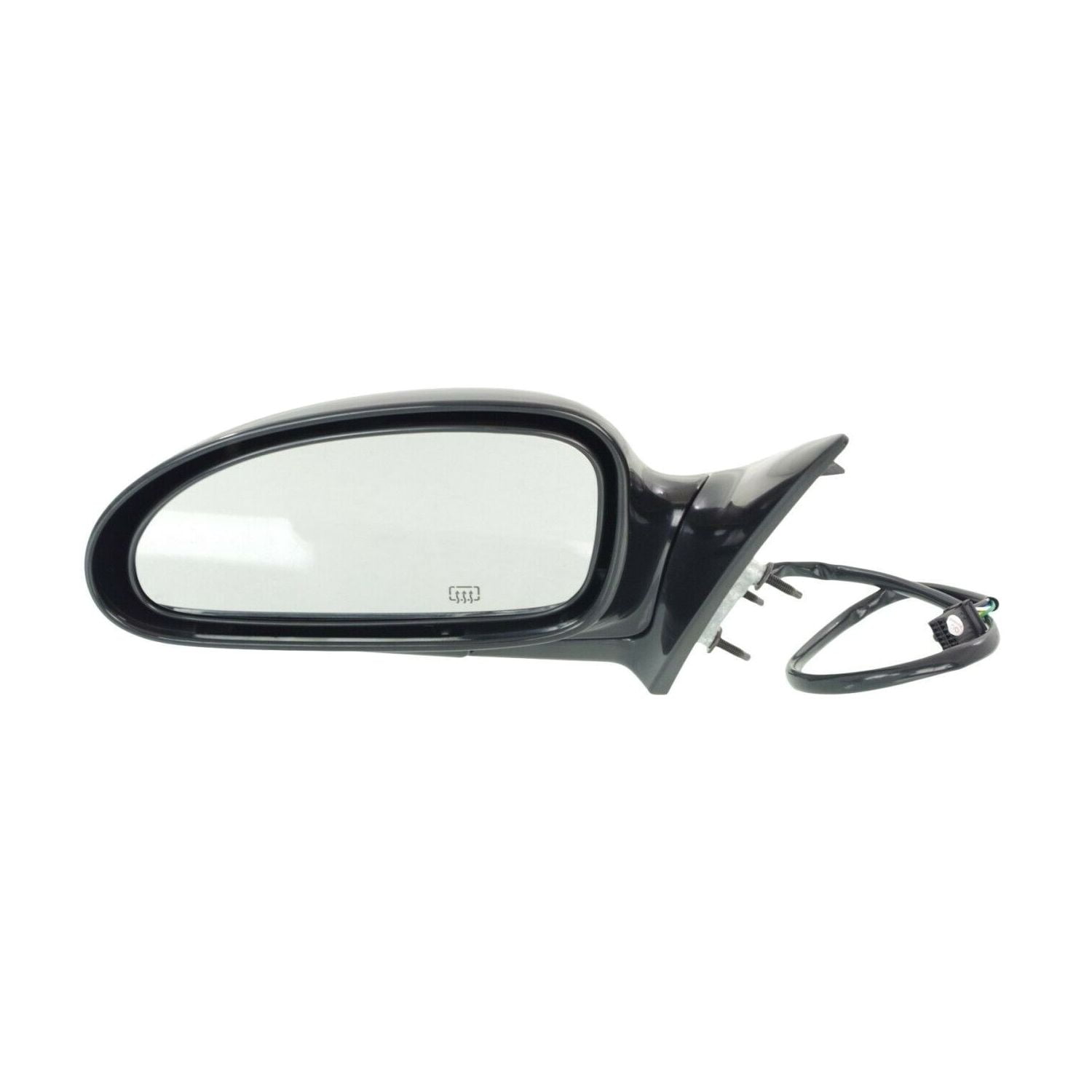 Brock Aftermarket Replacement Part Passenger Side Power Mirror Paint-to-Match Black Without Heat