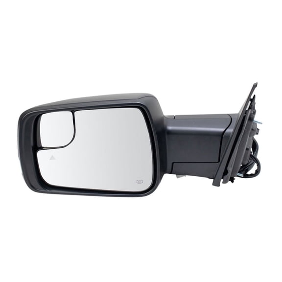 KAIHUIXING Mirror Heated Turn Signal Blind Spot Power Folding Left Side 4-Mounting Hole Quantity Black Textured Paint to Match Powered Clear Flat Flag Style for Ram 1500 2019-2021 Plastic 17pc