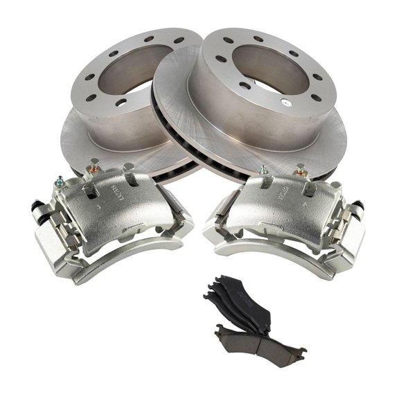 KAIHUIXING Rear Ceramic Disc Brake Pads Rotors & Calipers Kit 8 Lug-Wheel Lug Count for E250 03-07 & Econoline 99-02 for E350 Club Wagon 03-05 & Econoline Club Wagon 99-02 & SuperDuty 99-07