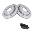 thumbnail image 1 of KAIHUIXING Rear Side Drilled Slotted Ceramic Coated Stop Power Disc Set Kit Brake Rotors and Pads for Ford for F150 2015-2017 1135424548, 1 of 9