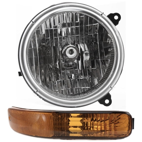 KAIHUIXING for Jeep for Liberty 2003-2004 2pcs Headlight Right Clear Lens w/ bulbs CH2521139