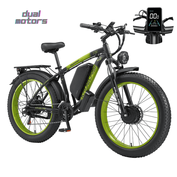 KAIJIELAISI 2000W Dual Motor Electric Bike: 26" Fat Tire Mountain Ebike, 48V23AH Battery, UL2849