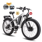 KAIJIELAISI Electric Bike for Adults Dual Motor AWD Mountain Electric Bicycles 52V 26AH Removable Lithium Battery, 26" 4.0 inch Fat Tire Ebike E-Bike for Adults UL2849.