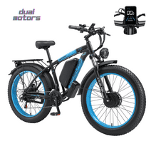KAIJIELAISI V3 Dual Motor All Wheel Drive Electric Mountain Bicycle 26'' * 4'' Fat Tires Color LCD Display