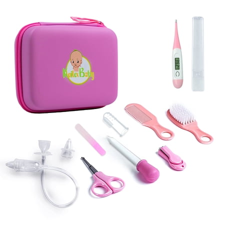 KAILEXBABY 10-Piece, Girls Baby Grooming Newborn Essentials Kit with Case - Pink, Female